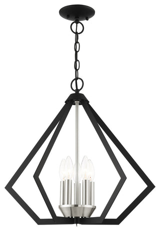 Livex Lighting Prism 5 Light Black With Brushed Nickel Cluster Chandelier