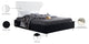 Ghost Velvet Upholstered Bed, Black, Queen