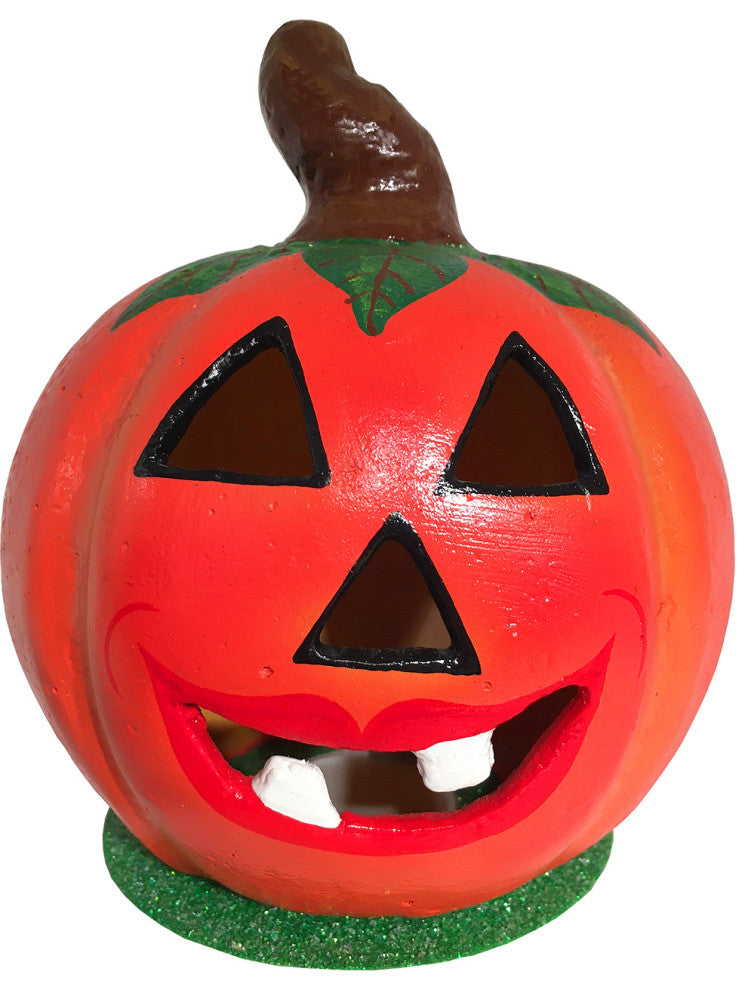 Schaller Paper Mache Candy Container- Pumpkin With Leaves