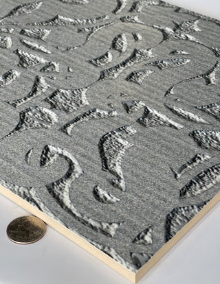 Floral 12'' x 24'' Ceramic Tile for Wall in Grey