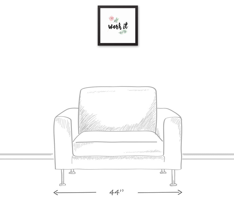 Work It Black Framed Canvas, 12x12