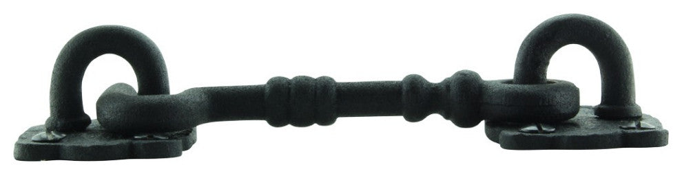 Renovators Supply Wrought Iron Cabin Hook Eye 5.5" Black Door Latches Pack of 2