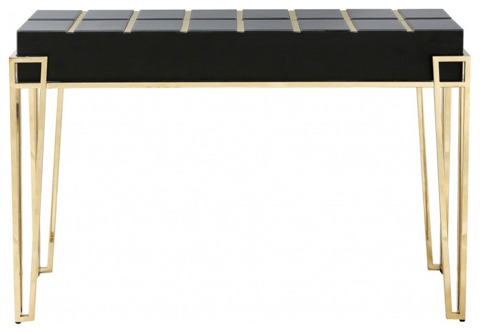 Gold and Black Sqaured Console Table