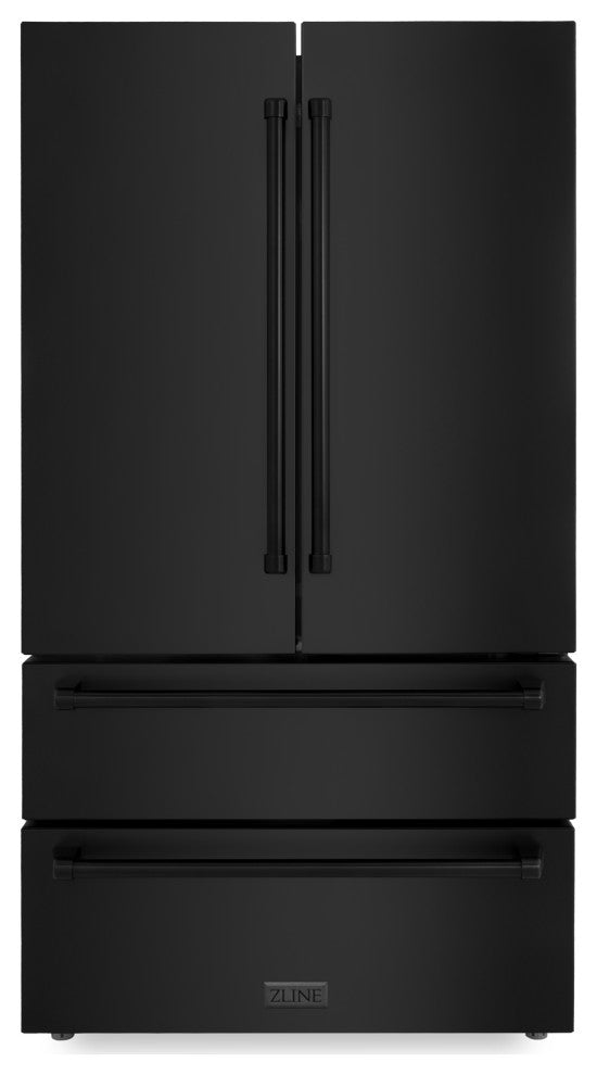 ZLINE 36" Black Stainless 4-Door French Door Refrigerator (RFM-36-BS)