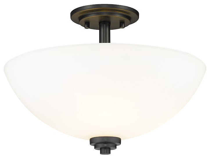 Zlite 443SF-MB 3-Light Semi Flush Mount, Matte Opal