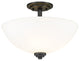Zlite 443SF-MB 3-Light Semi Flush Mount, Matte Opal