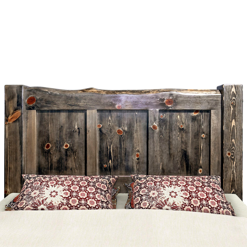 Big Sky Collection Live Edge Panel Bed, King, Jacobean Stain