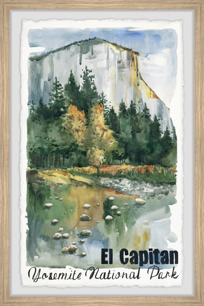 "Mirror Lake and Half Dome" Framed Painting Print, 24x36