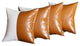 Set of 4 Black and White Pearl With Faux Leather Lumbar Pillow Covers