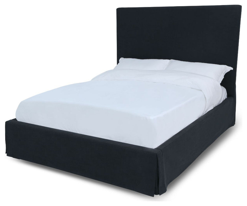 Modus Cheviot Full Upholsterd Skirted Panel Bed in Iron