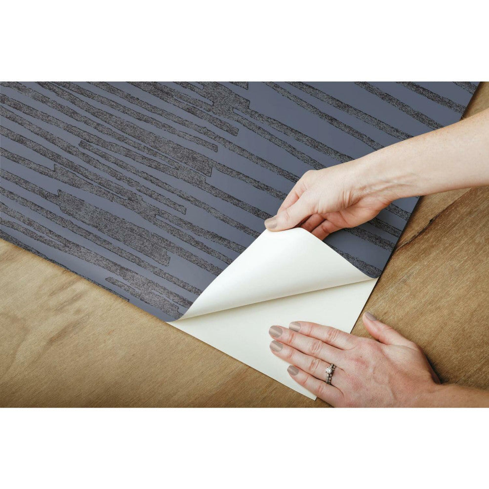 Blue & Navy Burundi Thatch Peel & Stick Wallpaper