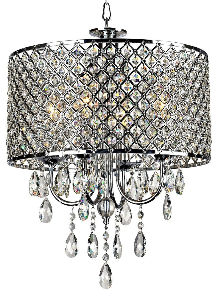 Chrome Finish 4-light Round Chandelier