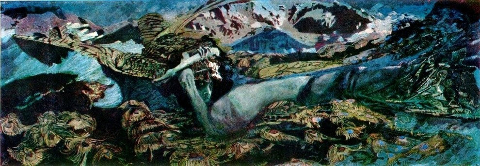 Michael Vrubel A Demon Fallen, Gallery Wrapped Canvas Print, 15"x30"