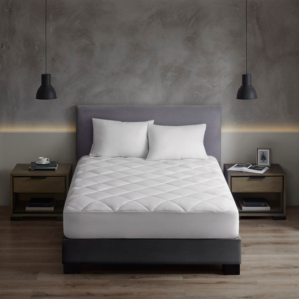 Sleep Philosophy Microfiber HeiQ Smart Temp Treament Waterproof Mattress Pad, Fu