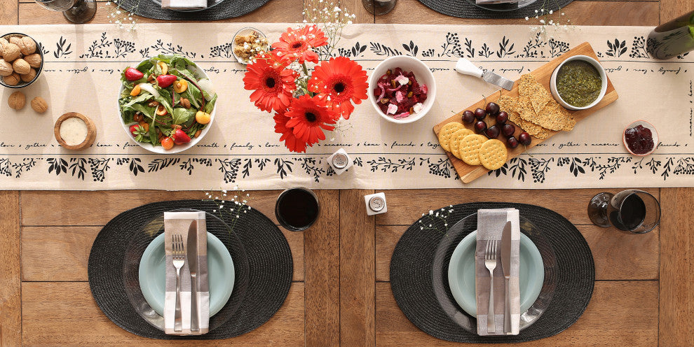 Black Oval Pp Woven Placemat (Set of 6)