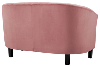 Prospect Channel Tufted 3 Piece Performance Velvet Set Dusty Rose