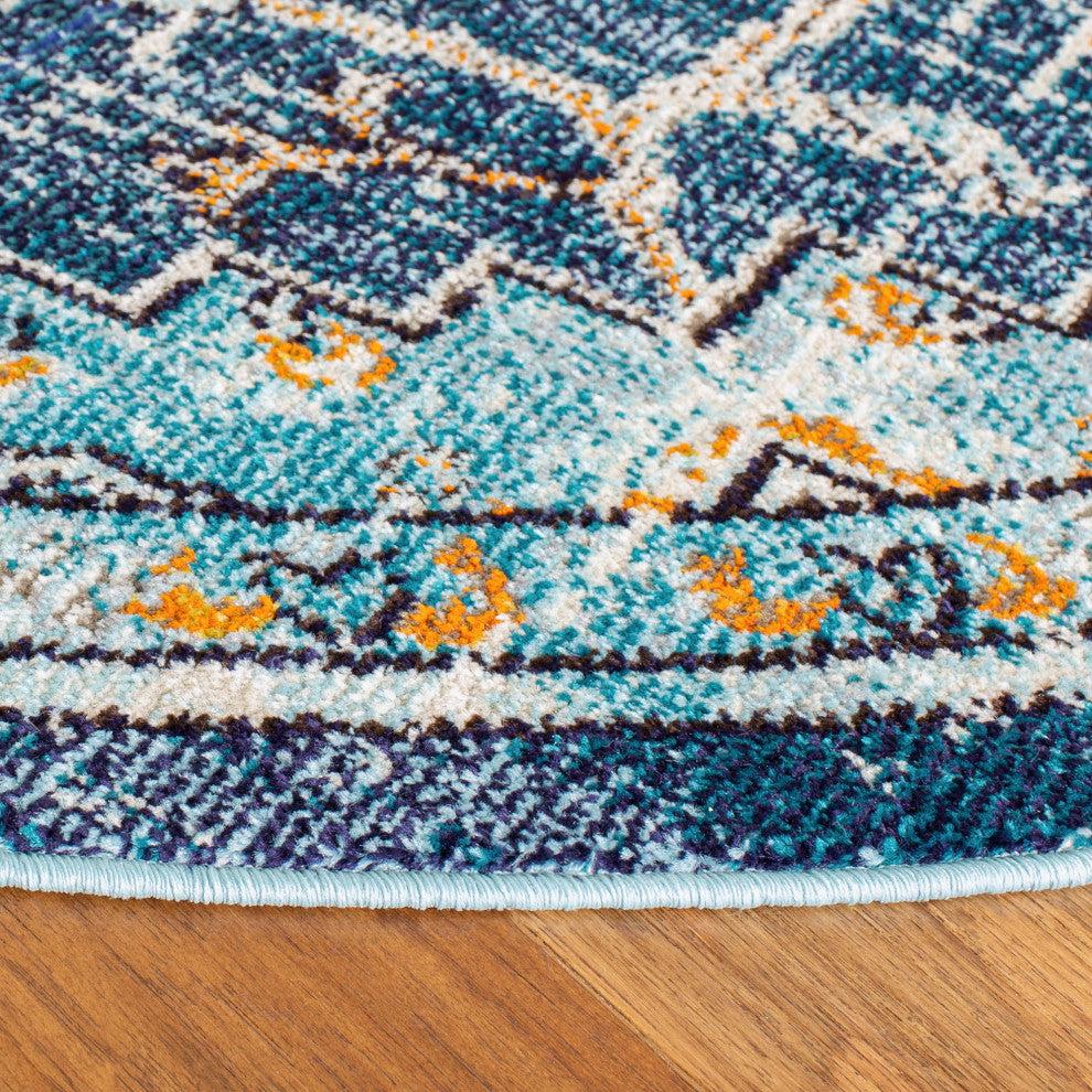 Safavieh Madison Mad473M Traditional Rug, Blue and Light Blue, 2'2"x22'0" Runner