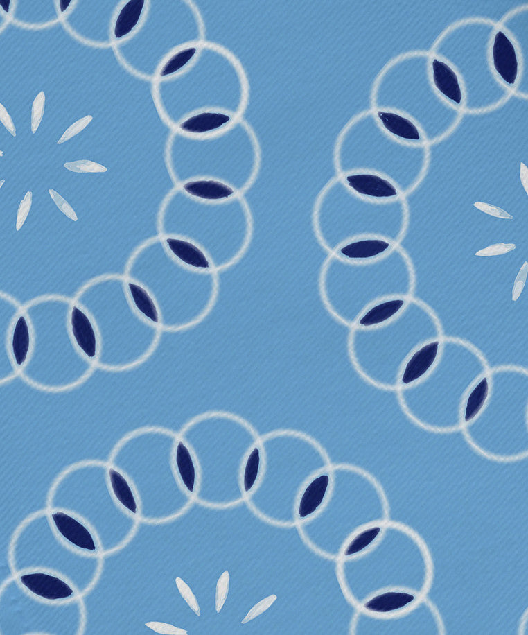 Happiness Is? Floral Print Napkin, Sky, Set of 4