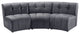 Limitless Velvet Upholstered 3-Piece Modular Sectional, Gray