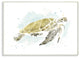 Sea Turtle Ocean Beach Animal Watercolor Painting, 13"x19", Wood Art