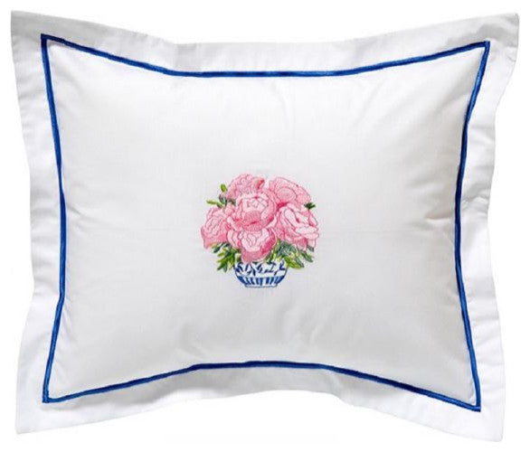 Boudoir Pillow Cover, Pot of Peonies