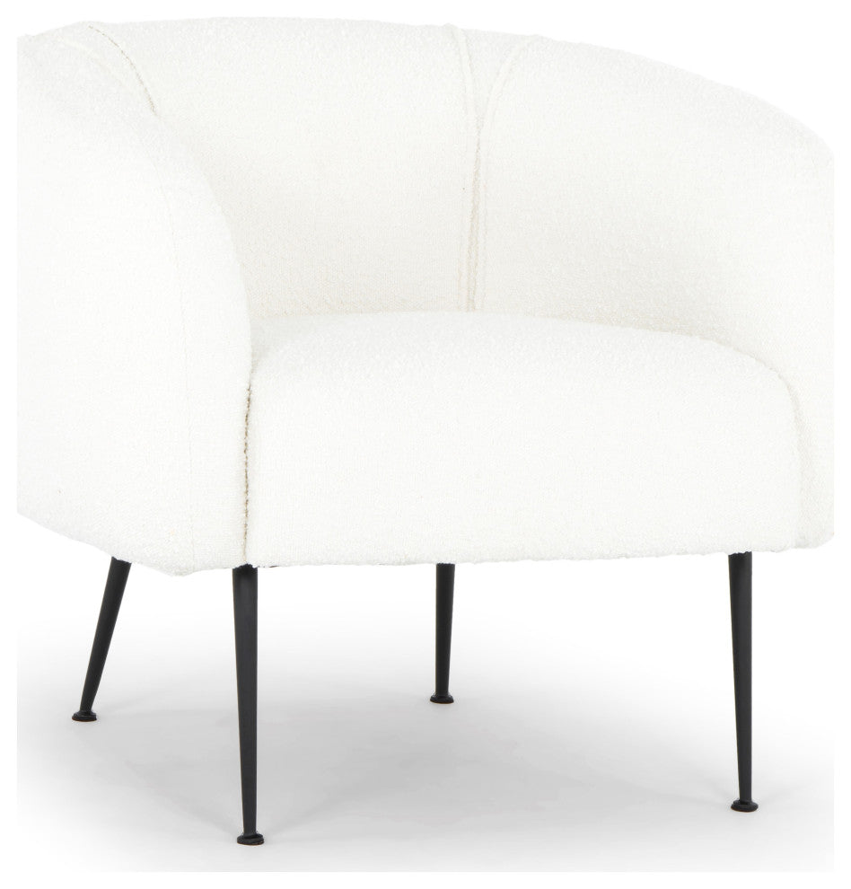 Sepli Accent Chair, White Boucle