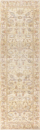 Alba Modern Faded Peshawar Area Rug, Ivory, 2 X 8