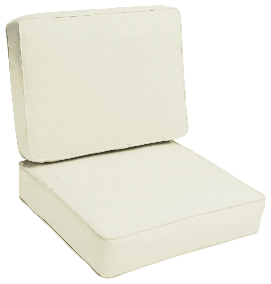 Sunbrella Canvas Natural Outdoor Corded Cushion Set, 22"x22"