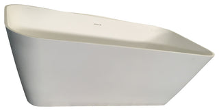ALFI brand AB9952 67" White Rectangular Solid Surface Smooth Resin Bathtub