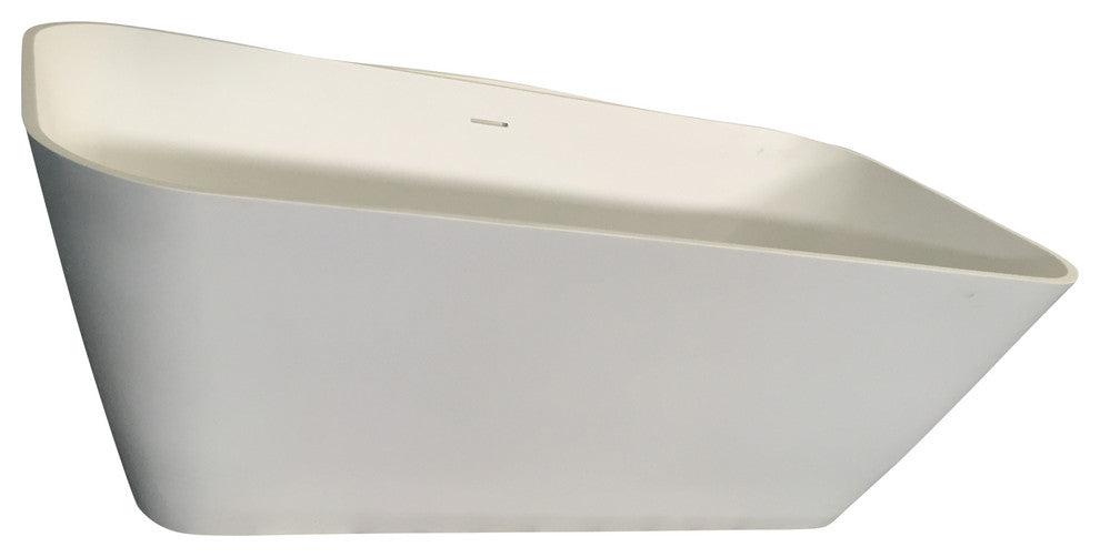 ALFI brand AB9952 67" White Rectangular Solid Surface Smooth Resin Bathtub