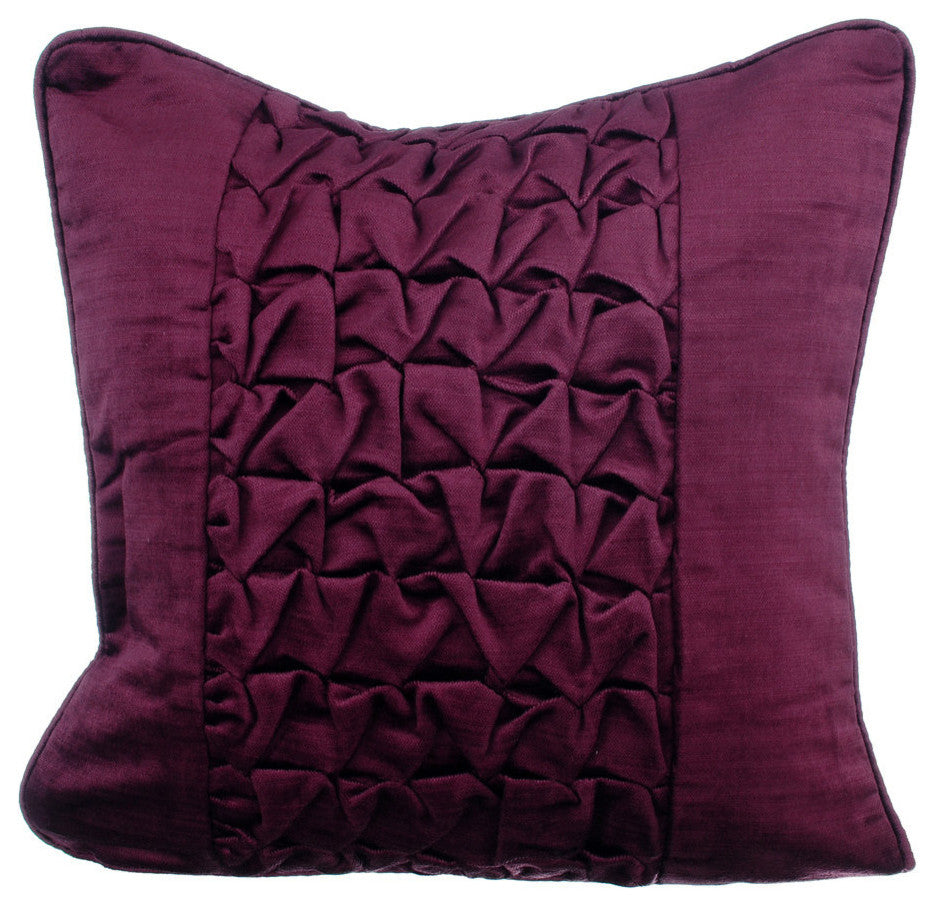 Purple Decorative Pillow Covers 22"x22" Velvet, Plum Knots