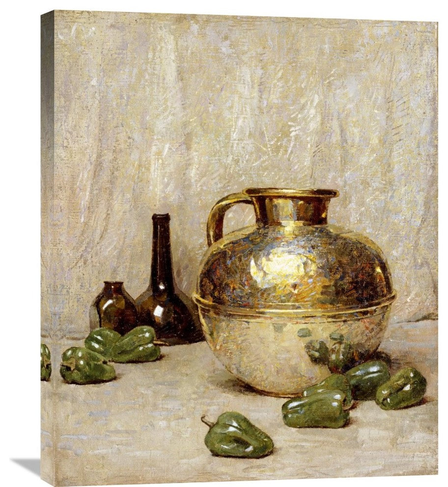 "Still Life With Green Peppers and Jug" Artwork, 24" x 30"