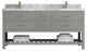 Parker 72 Double Sink Bath Vanity in Elephant Skin Gray  2" Carrara Marble
