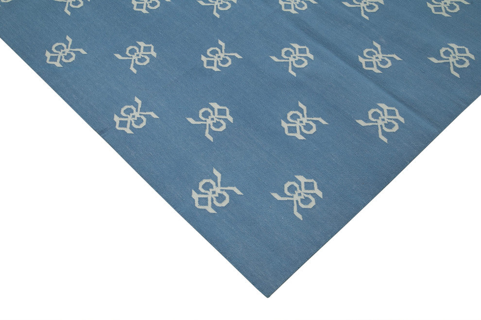 Rug N Carpet - Handmade Wool 8' 1'' x 9' 10'' Flatweave Dhurrie Kilim Rug