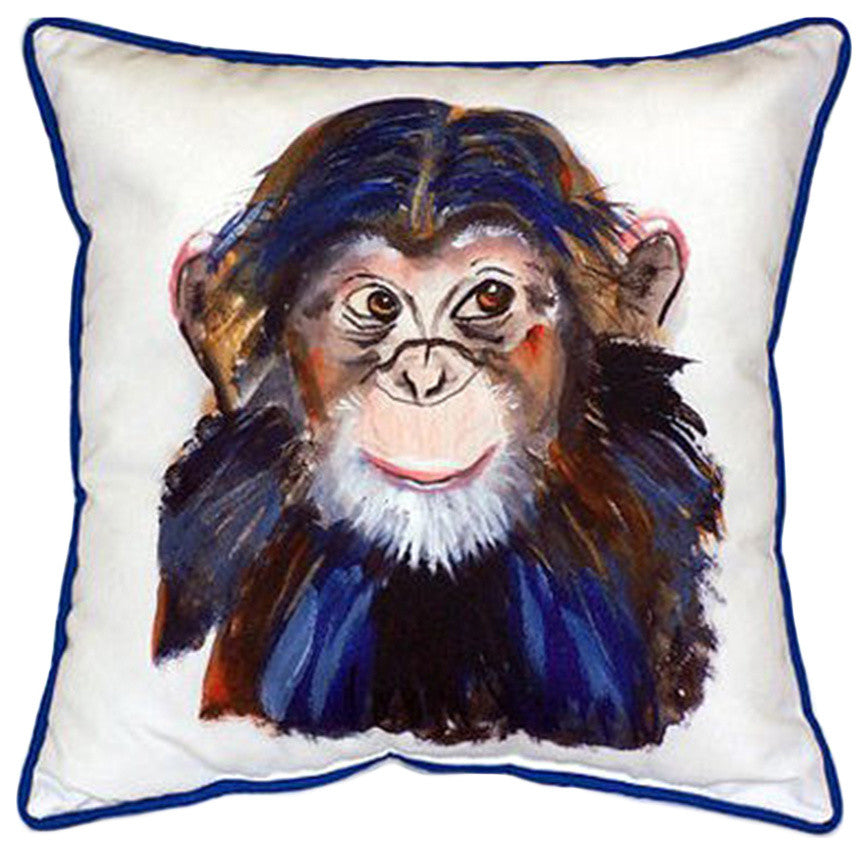 Betsy Drake Chimpanzee Extra Large 22 X 22 Indoor / Outdoor Pillow