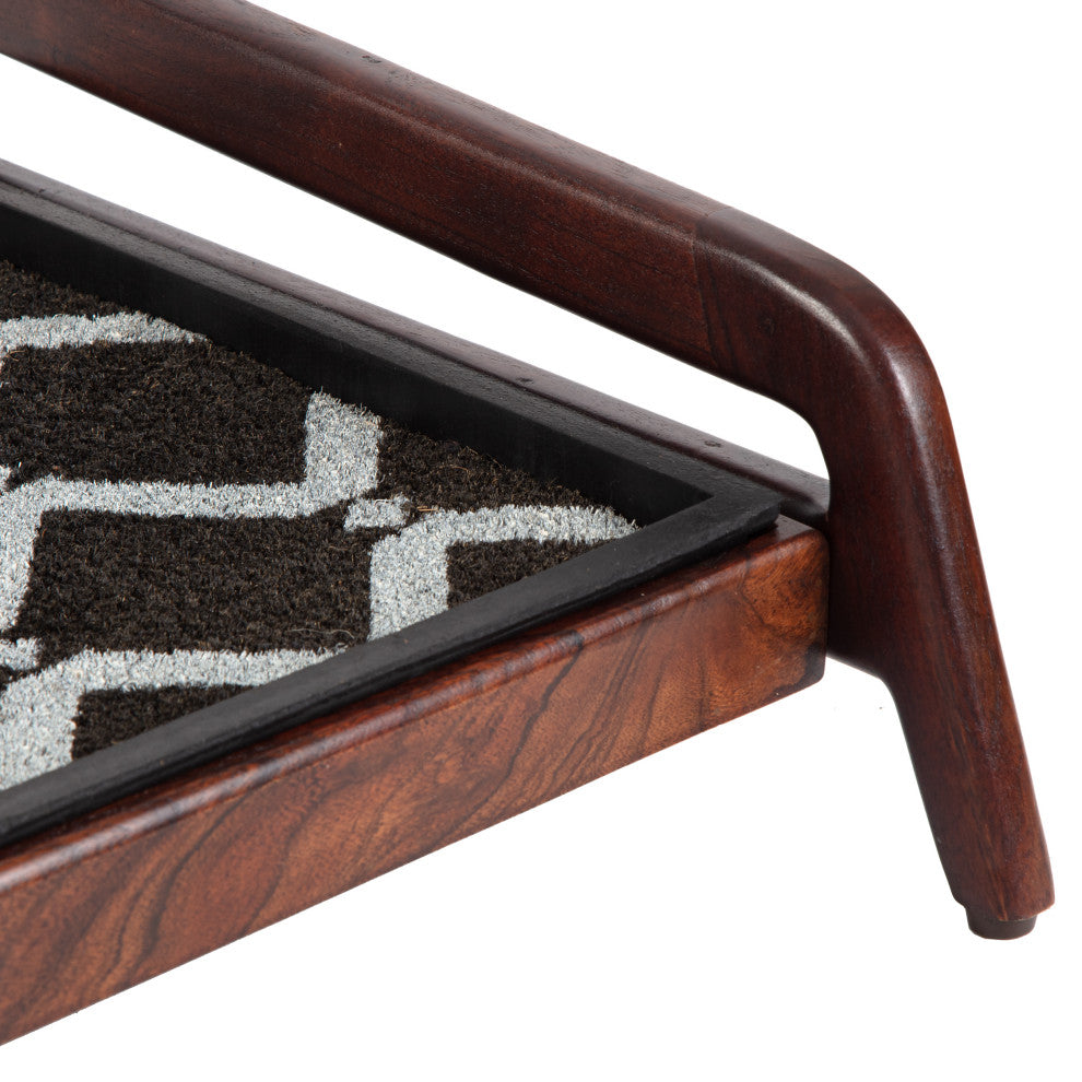 Single-Tier Brown Stand With 3-Pair Rubber Boot Tray San Tropez