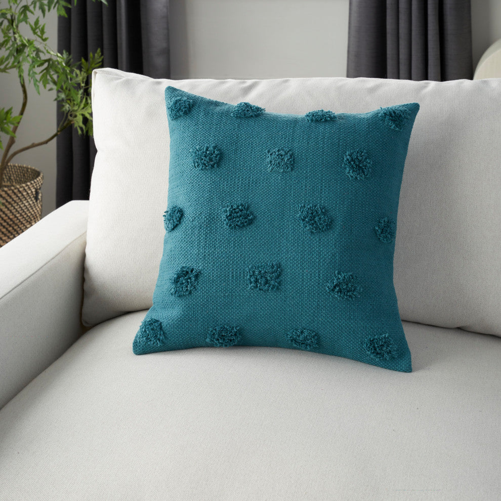 Mina Victory CN870 Throw Pillow, Teal, 18" x 18"