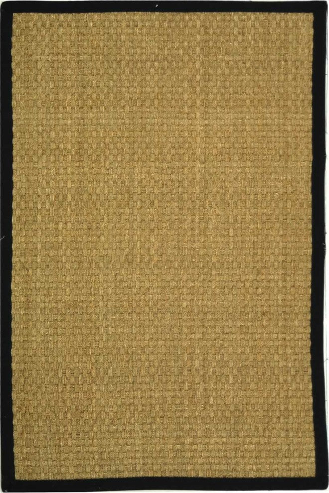 Safavieh Natural Fiber nf114c Solid Color Rug, Natural/Black, 8'0" X 8'0" Square