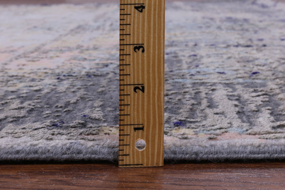 8' 1" X 9' 10" Abstract Wool & Silk Handmade Rug - Q13691