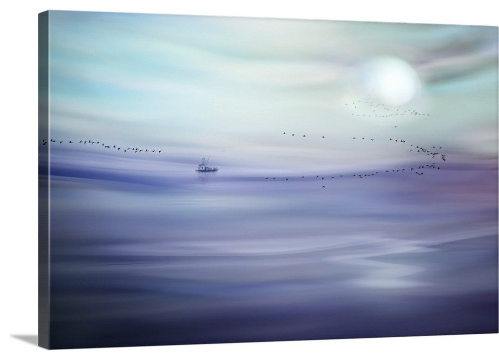 "Fishing" Wrapped Canvas Art Print, 48"x32"x1.5"