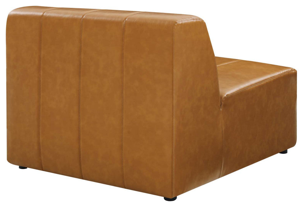 Bartlett Vegan Leather Armless Chair Tan