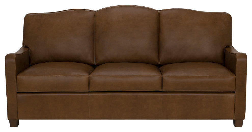 Saddle Brown Top Grain Leather Sofa