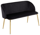 Fran Bench, Gold Steel, Black Velvet