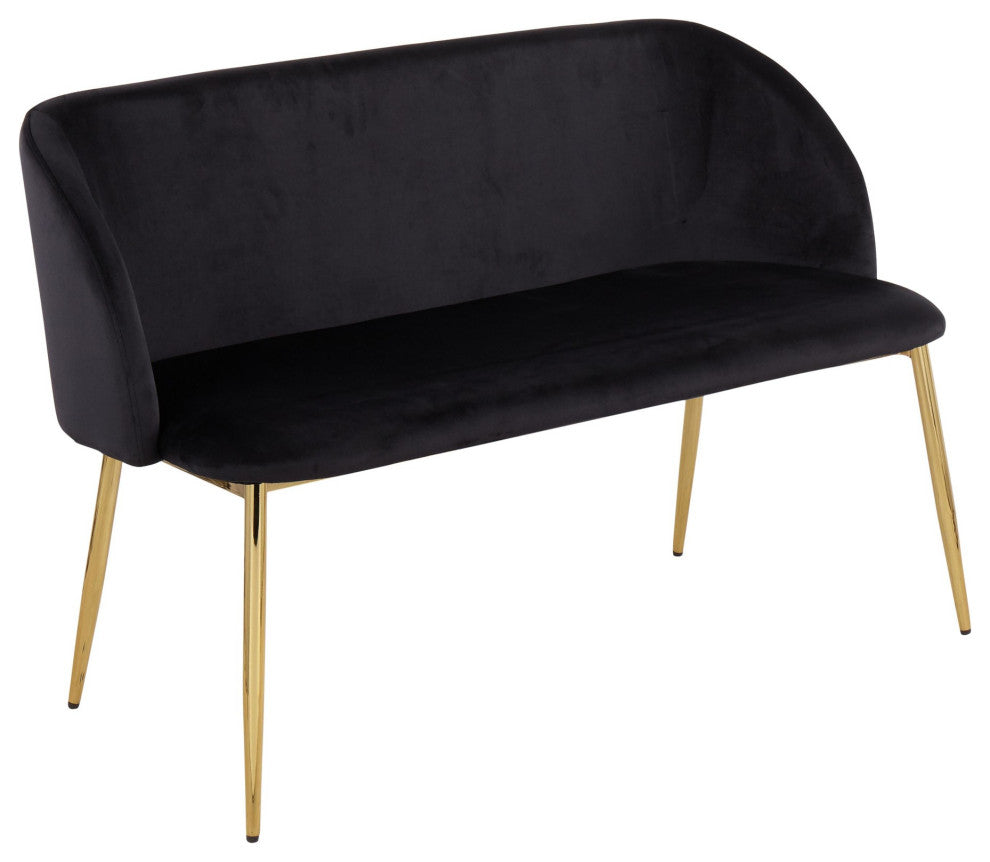 Fran Bench, Gold Steel, Black Velvet
