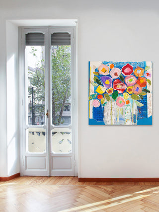 "Floral Composition" Painting Print on Wrapped Canvas, 40x40