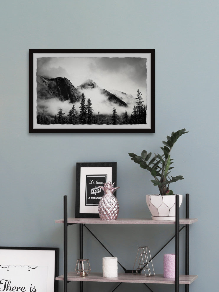 "Mysterious Peak" Framed Painting Print, 18x12