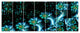 Bright Blue Fractal Flowery Sky, Abstract Wall Art Canvas, 83"x32", 7 Panels
