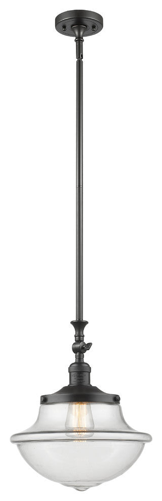 Large Oxford 1-Light Mini Pendant, Oil Rubbed Bronze, Clear