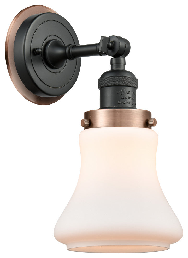INNOVATIONS LIGHTING 203BK-BPAC-HRAC-G191 Bellmont 1 Light Mixed Metals Sconce