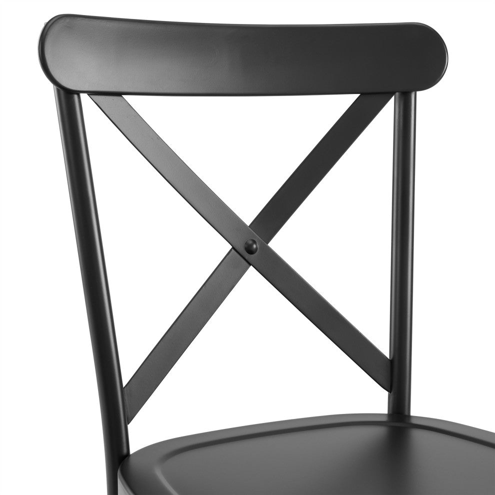 Camille 2-Piece Counter Stool Set, Matte Black 2 Stools